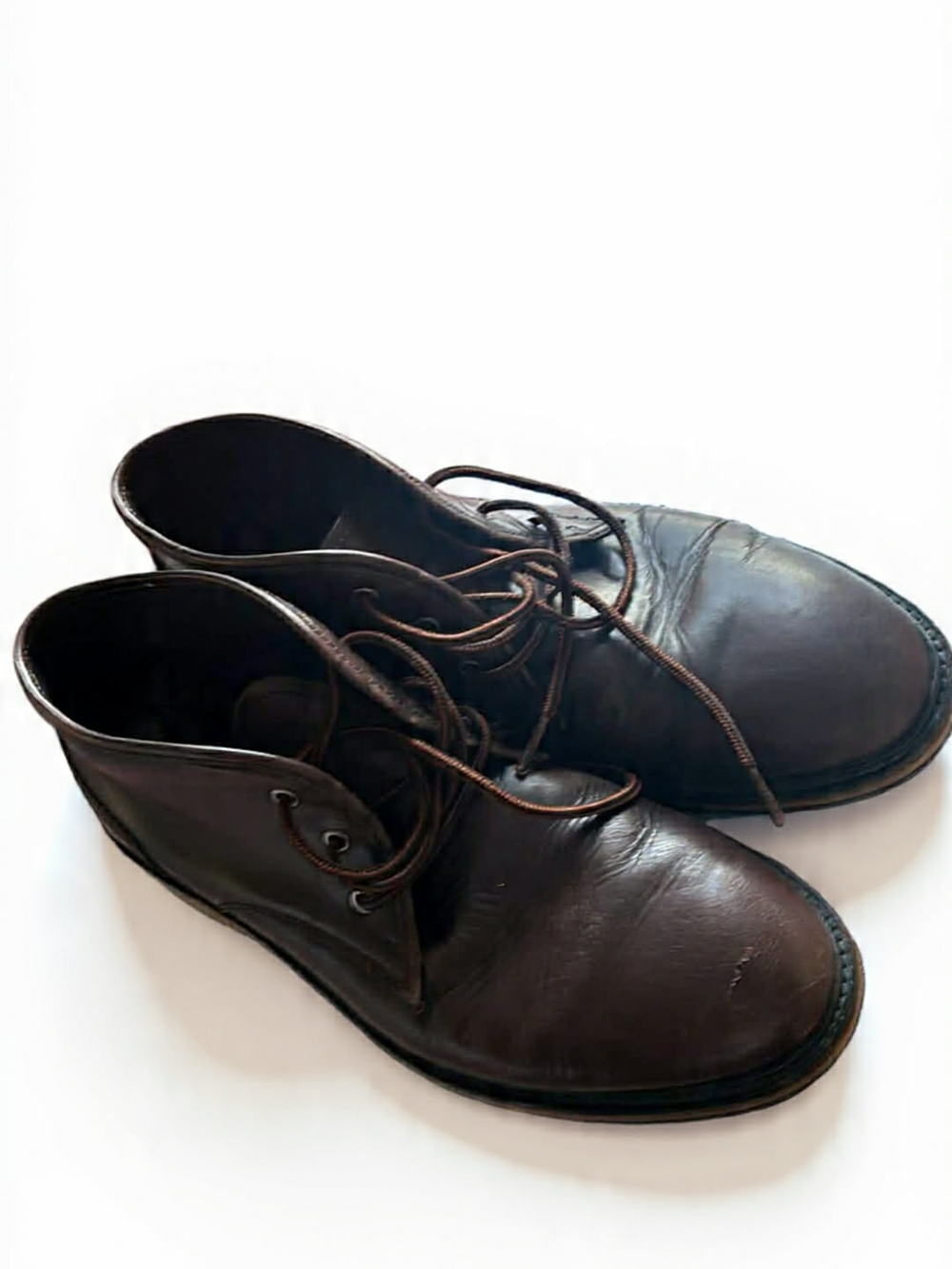 Andrew Marc Dark Brown Leather Chukka Boots‎